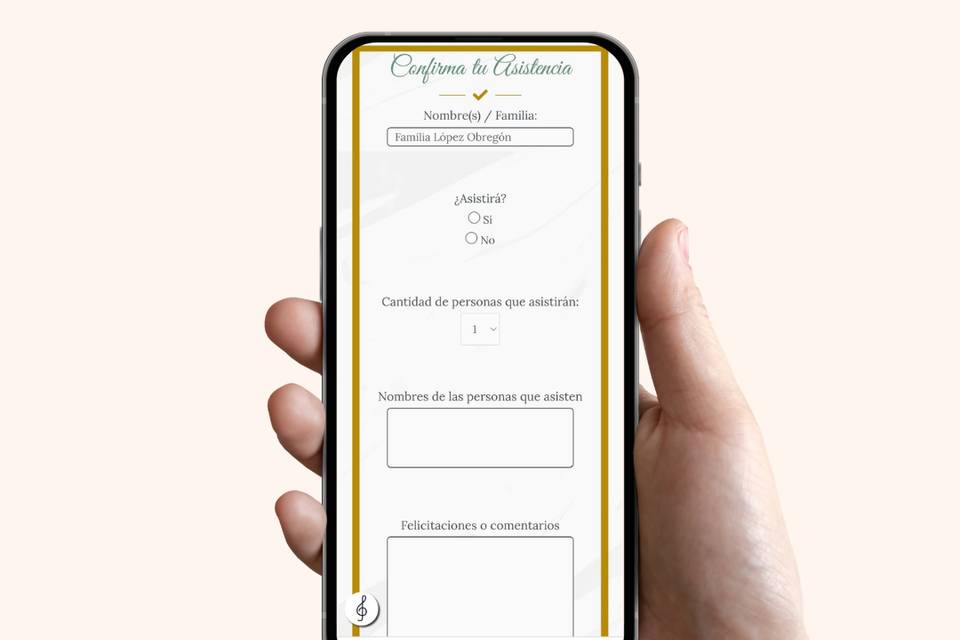 Confirmador de asistencia a boda