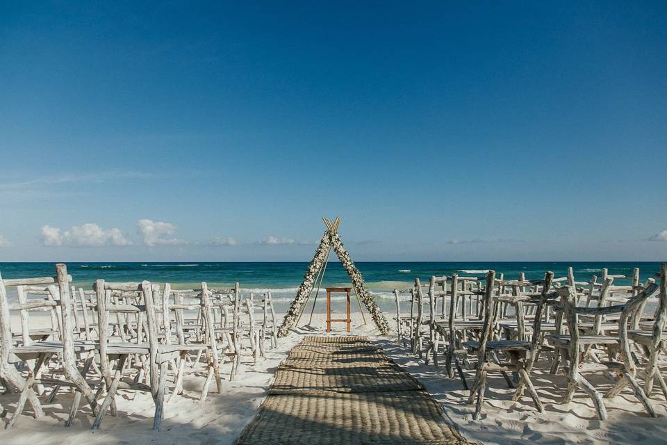 Boho beach wedding