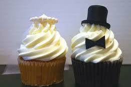 Cupcakes de novia y novio