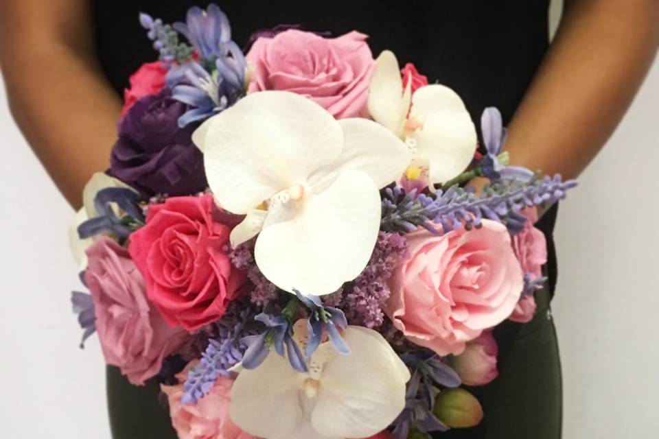 Bouquet rosas morado y lila