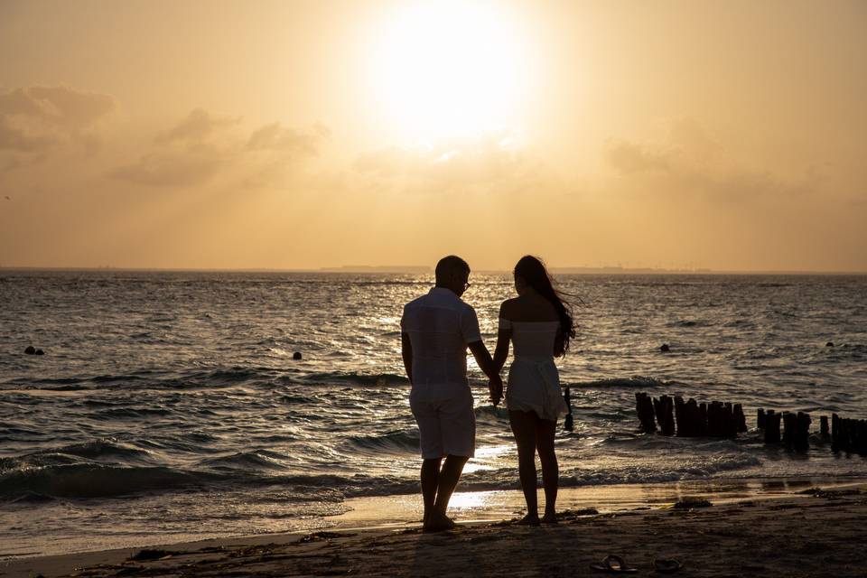 Atardecer en la playa