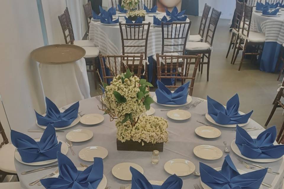 Mantelería azul
