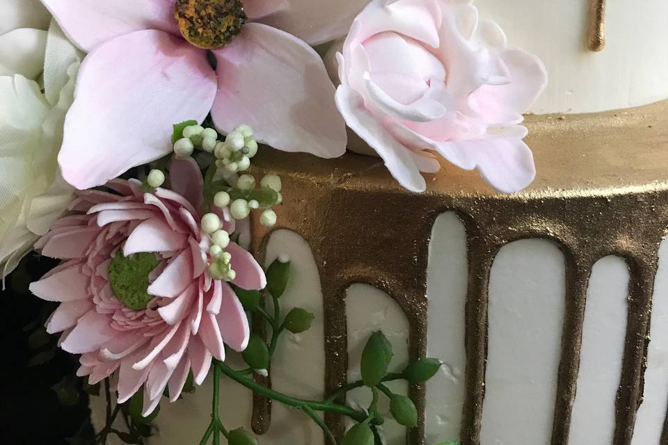 Drip cake y flores