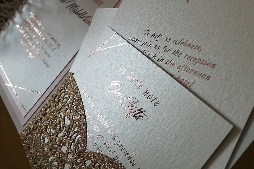 Invitación rose gold