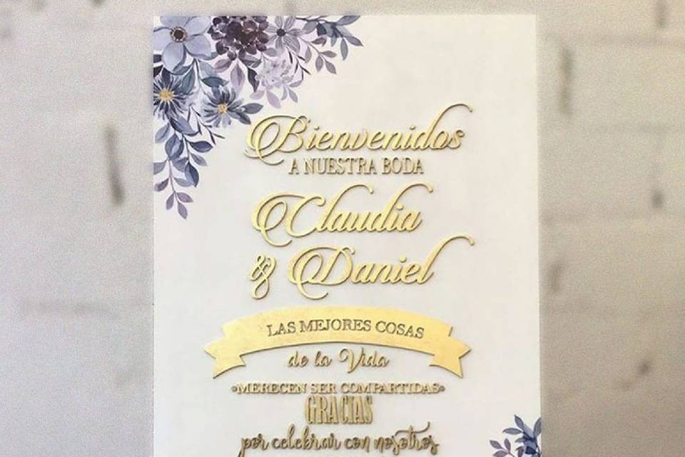 Cartel de bienvenida para boda