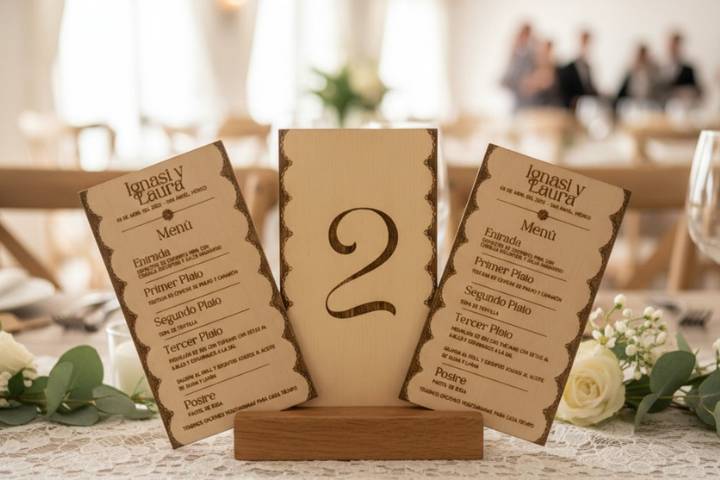 Menús y números de mesa