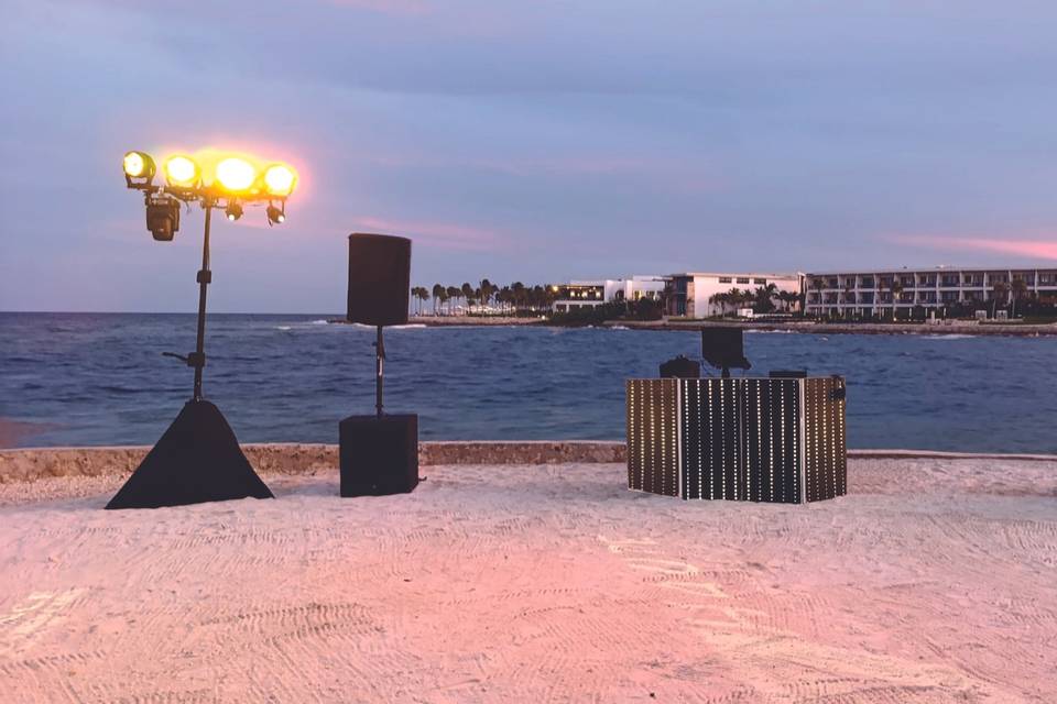 Montage en la playa