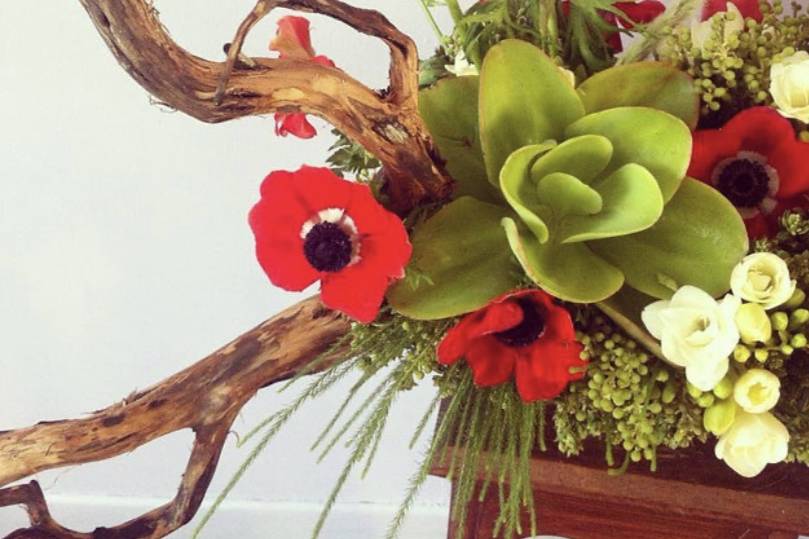 Detalle de arreglo floral boda