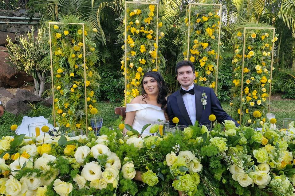 Mesa principal de los novios