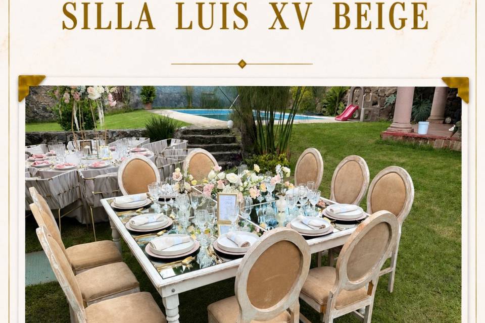 Silla Luis XV Beige