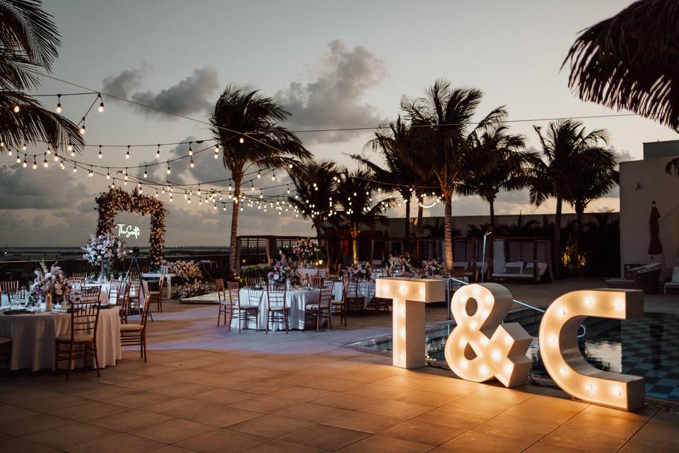 Recepcion en Amare Rooftop