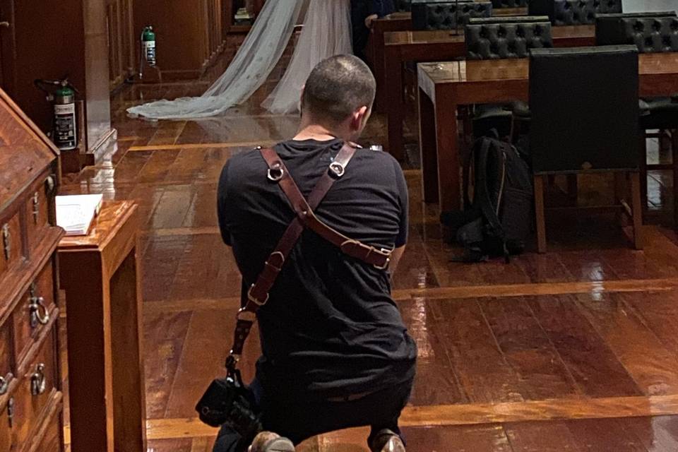 Tomando foto a los novios