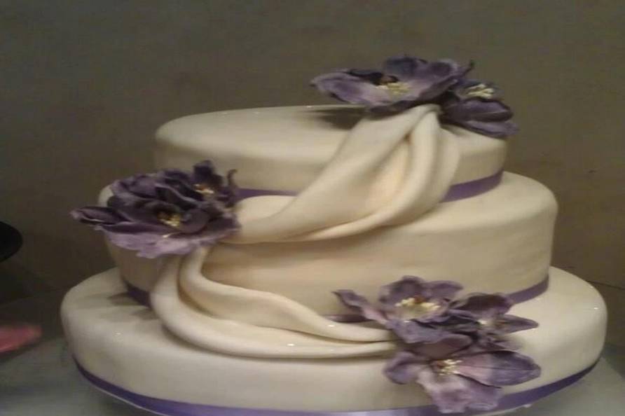 Pastel con orquideas de pastil