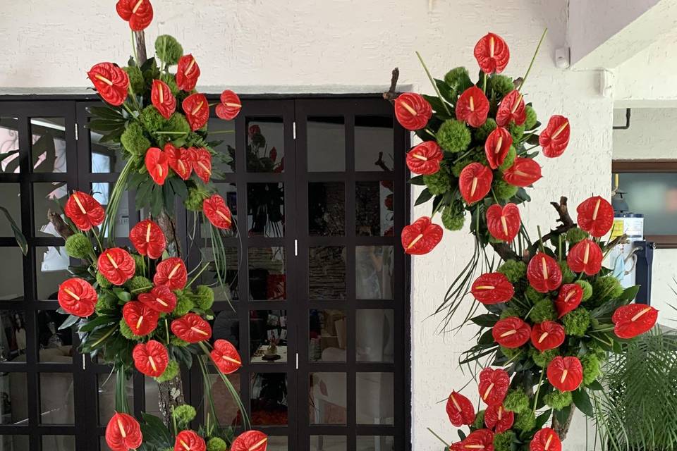 Decoración con anthuriums