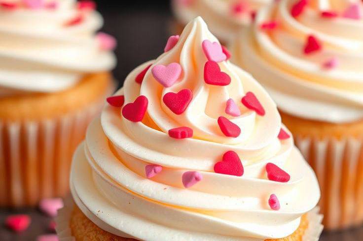 Cupcake con corazones