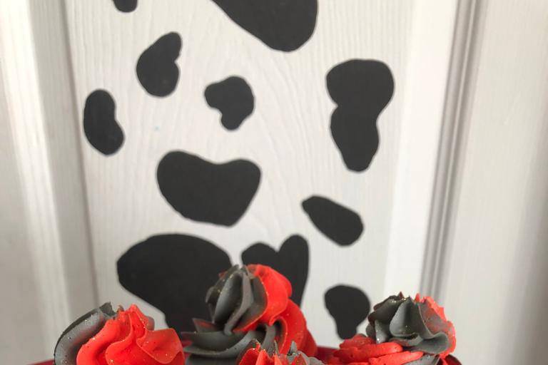 Cupcakes rojo con negro