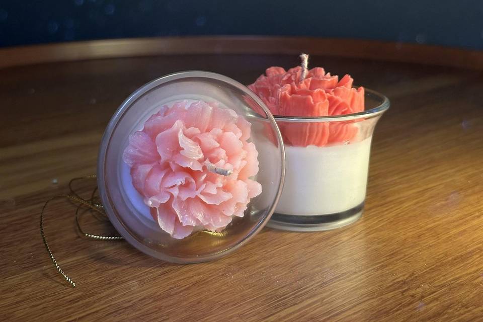 Velas con flores
