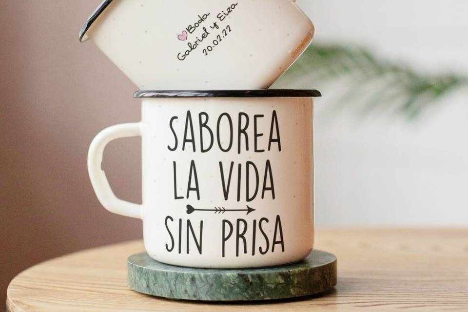 Taza de peltre sublimada