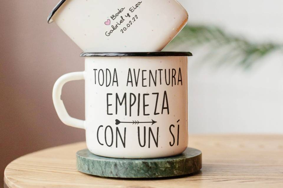 Taza de peltre sublimada