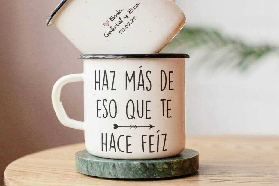 Taza de peltre sublimada