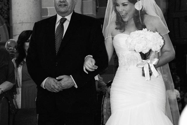 La entrada con el papá