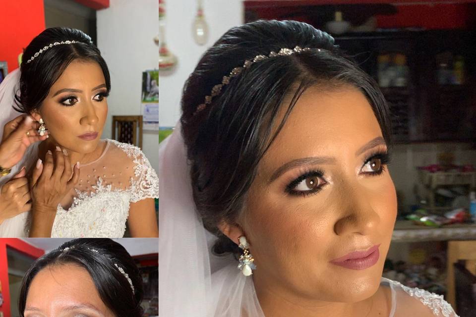 Novia look smokey glam