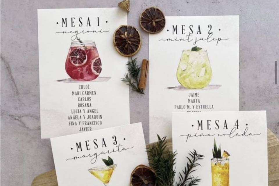 Asignación de mesa de acuarelas