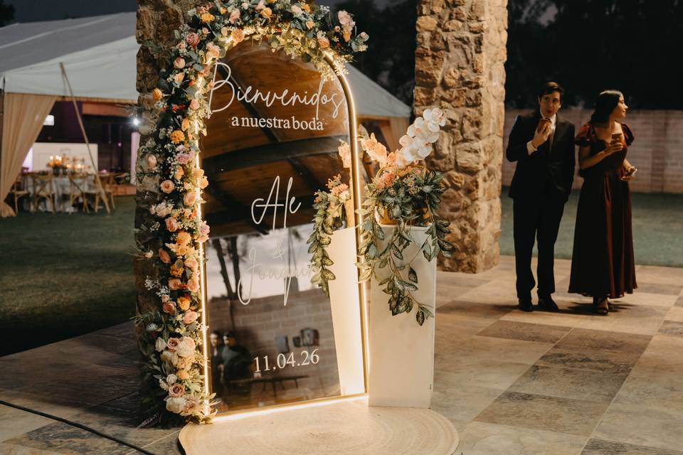 Boda A&J Espejo de bienvenida