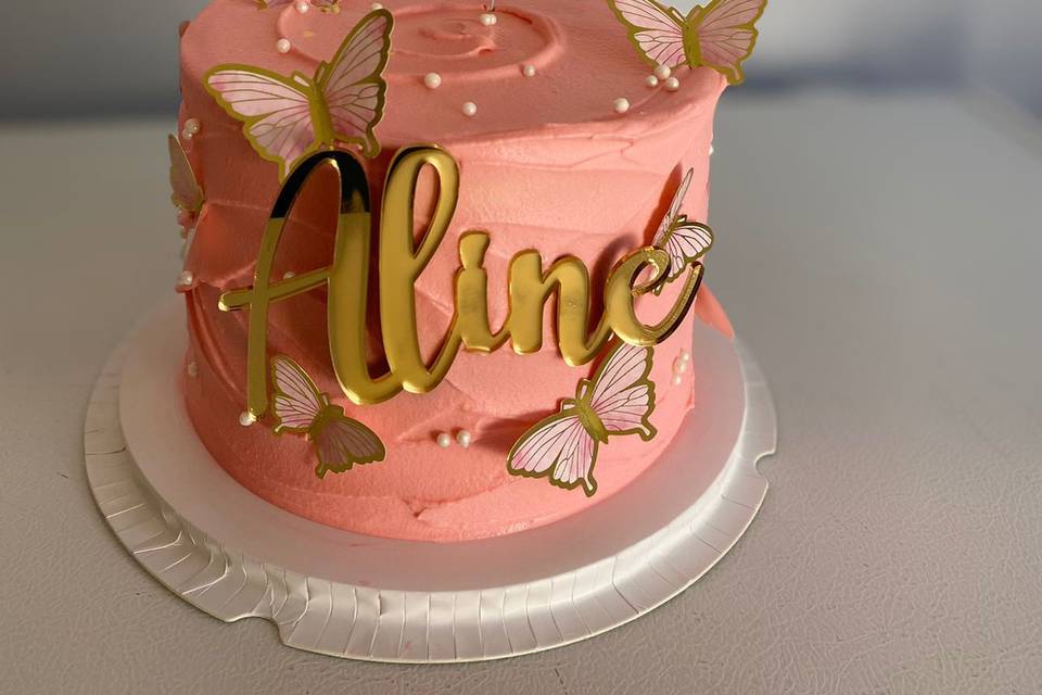 Pastel con mariposas