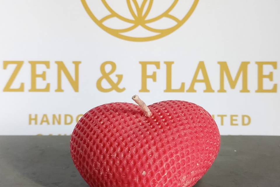 Vela en forma de corazón