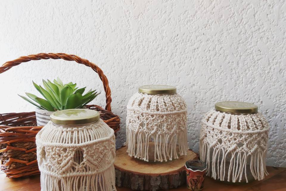 Floreros macrame