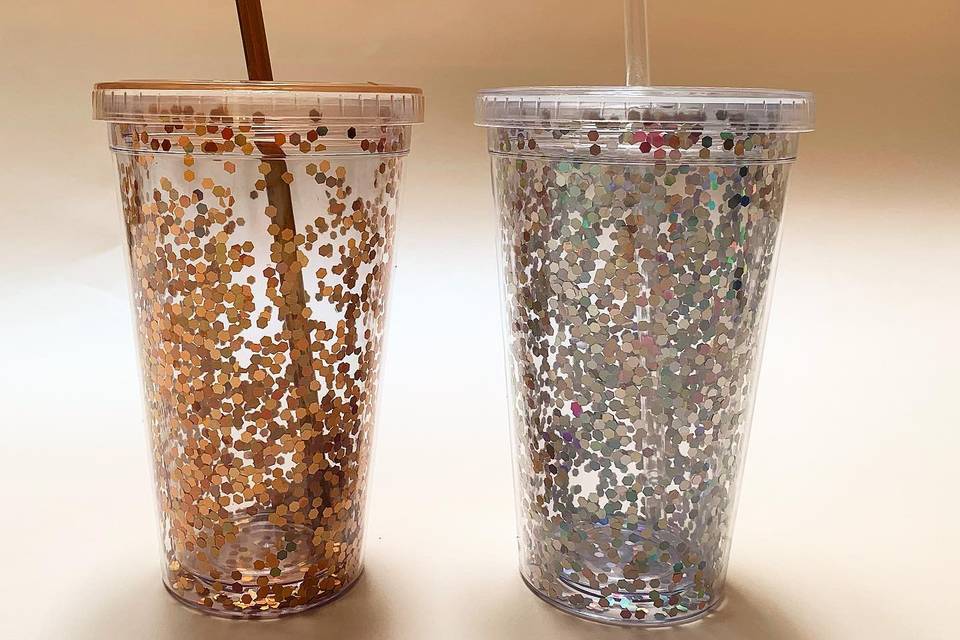 Vaso glitter personalizado