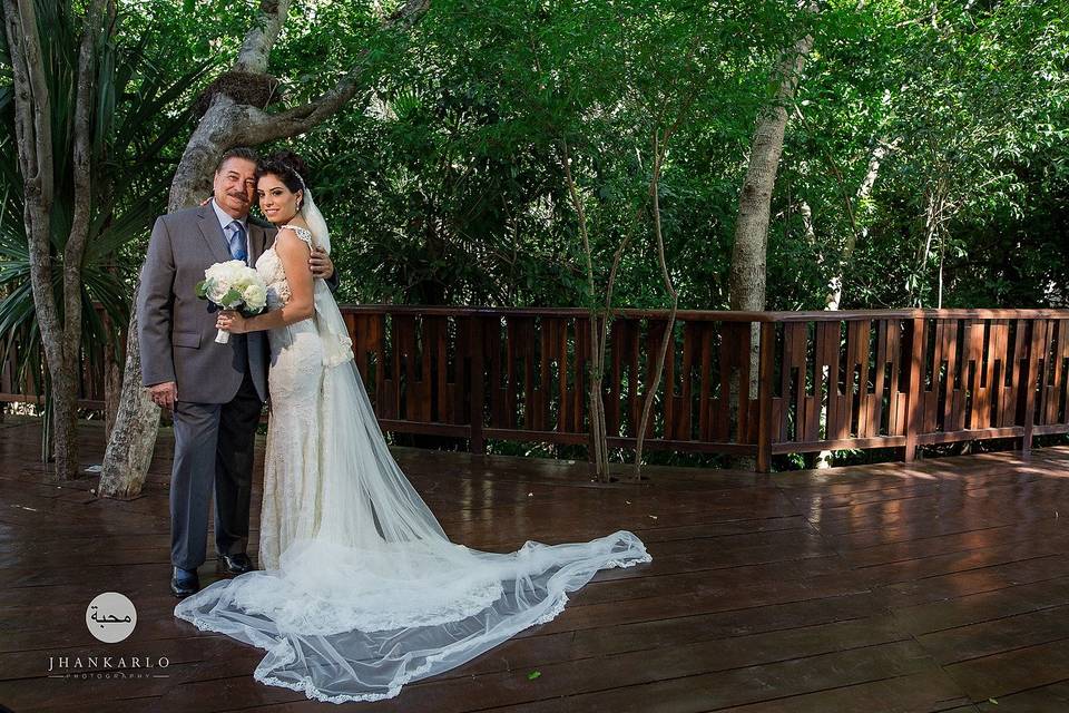 Bride with her father