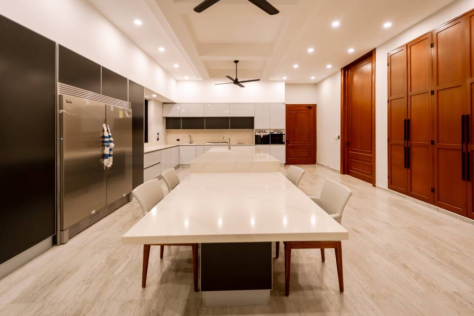 Área de cocina de noche