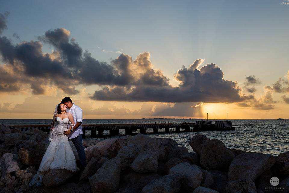 Couple at sunset