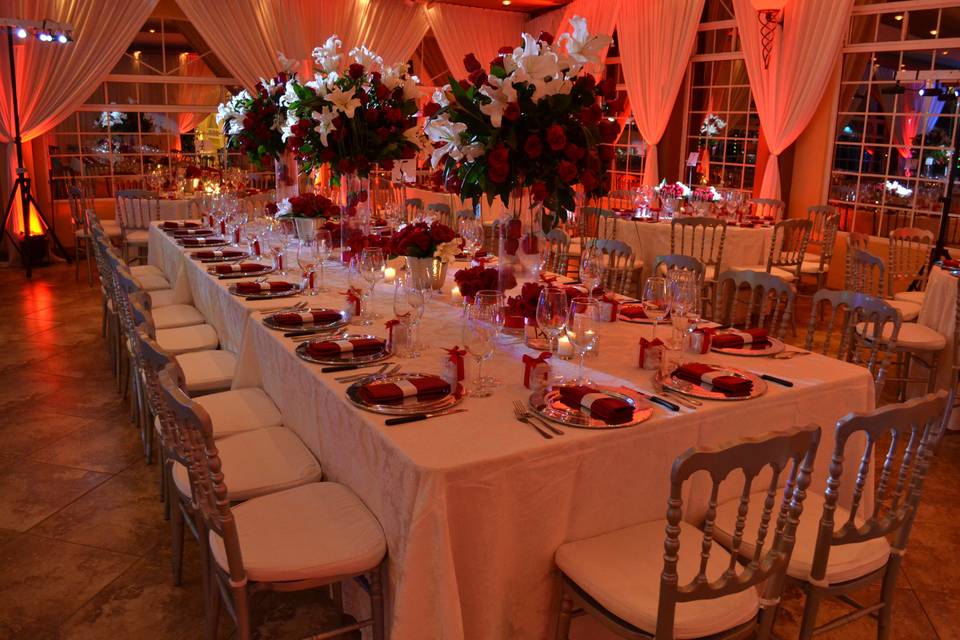 Boda red & white salón del sol