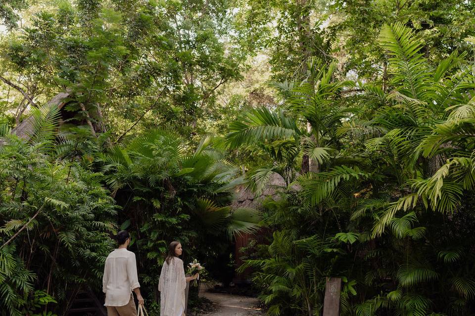 Su boda en la selva de Bacalar