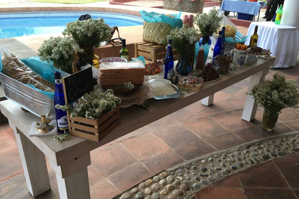Mesas de salados y dulces