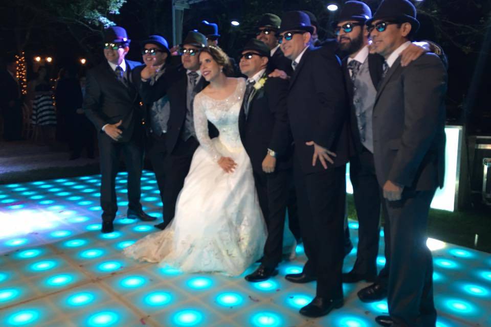 Boda con pista de leds