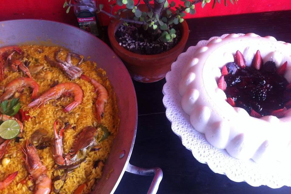 Paella mista y Pannacotta