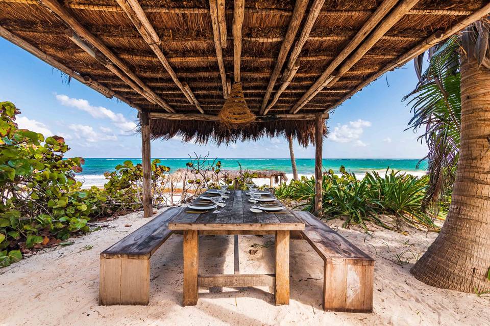 Beach front dining