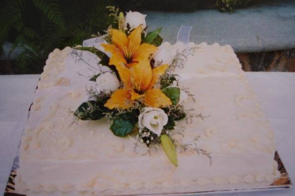 Pastel con flores