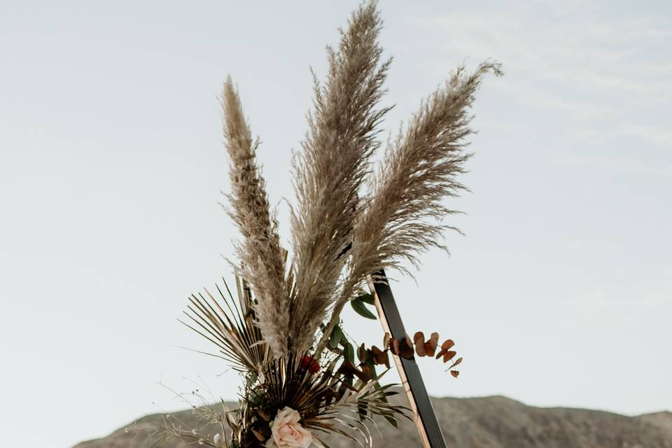 Arco triangular con pampas