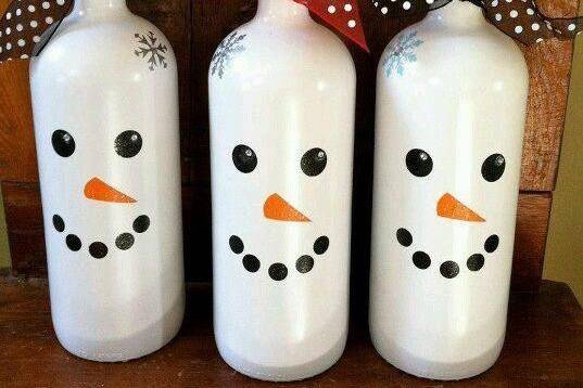 Botellas de navidad muñeco