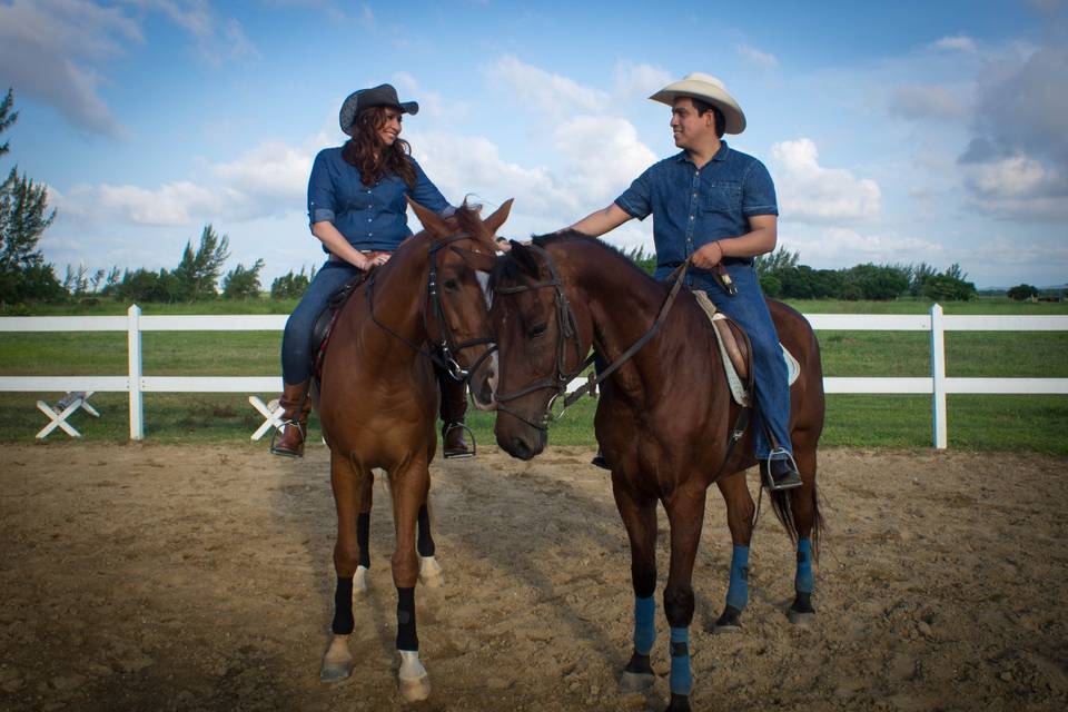 En caballo