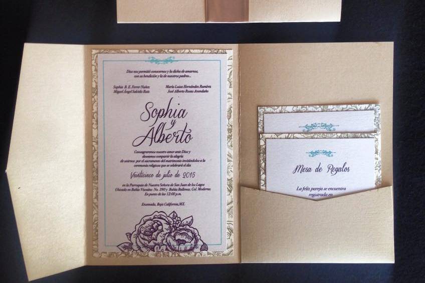 Invitaciones elegantes troquel