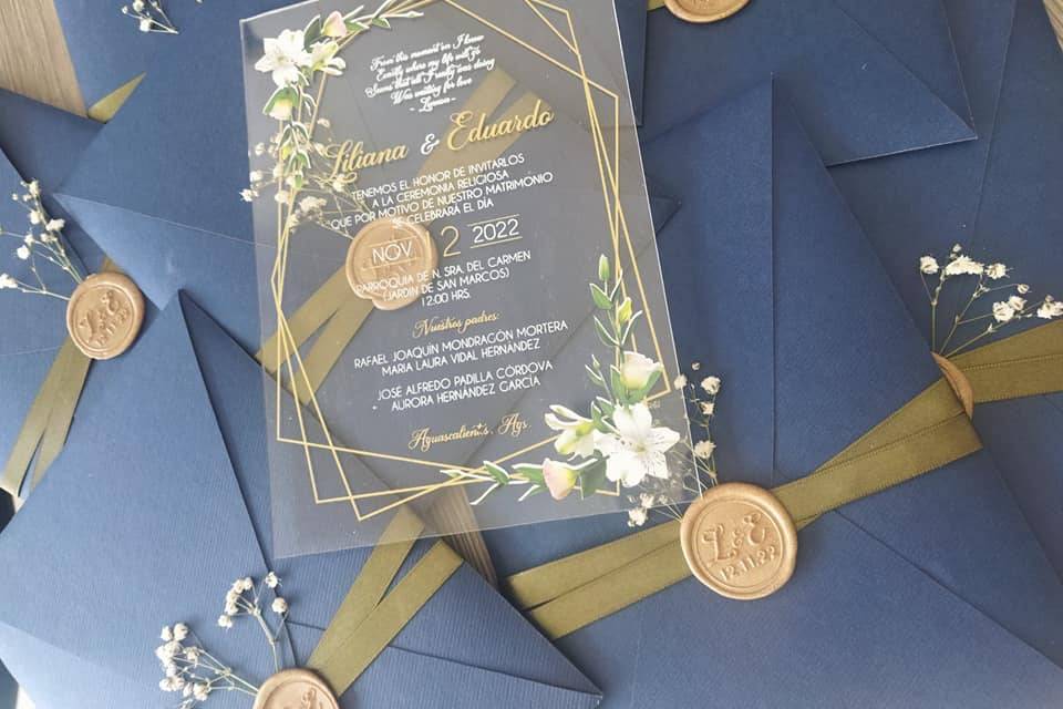 Invitación en acrílico