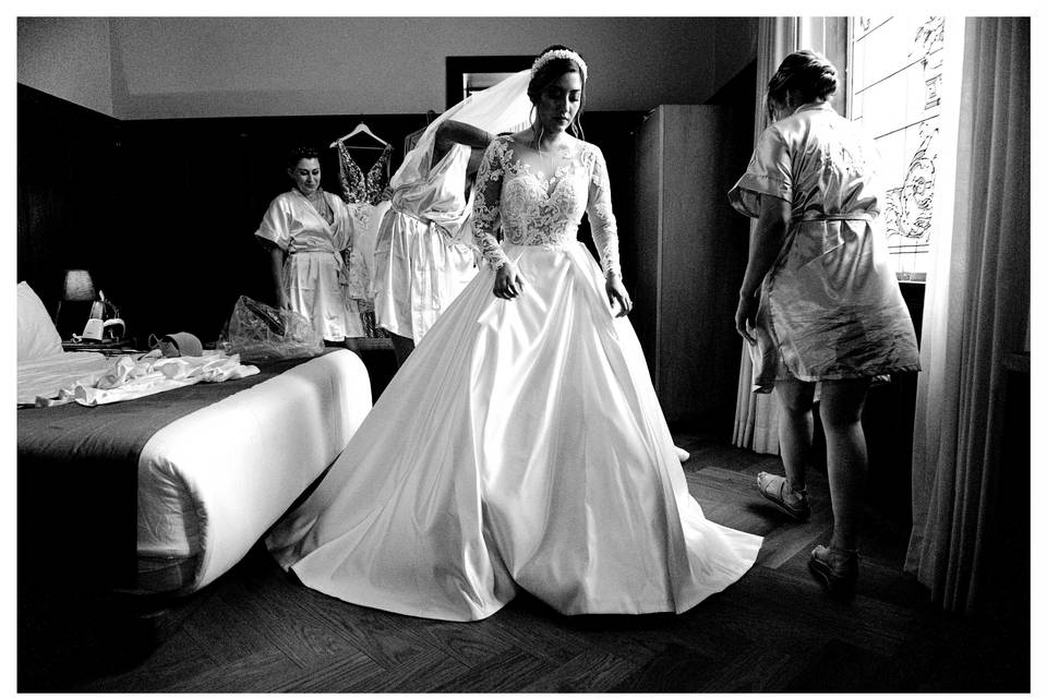 Bride getting ready