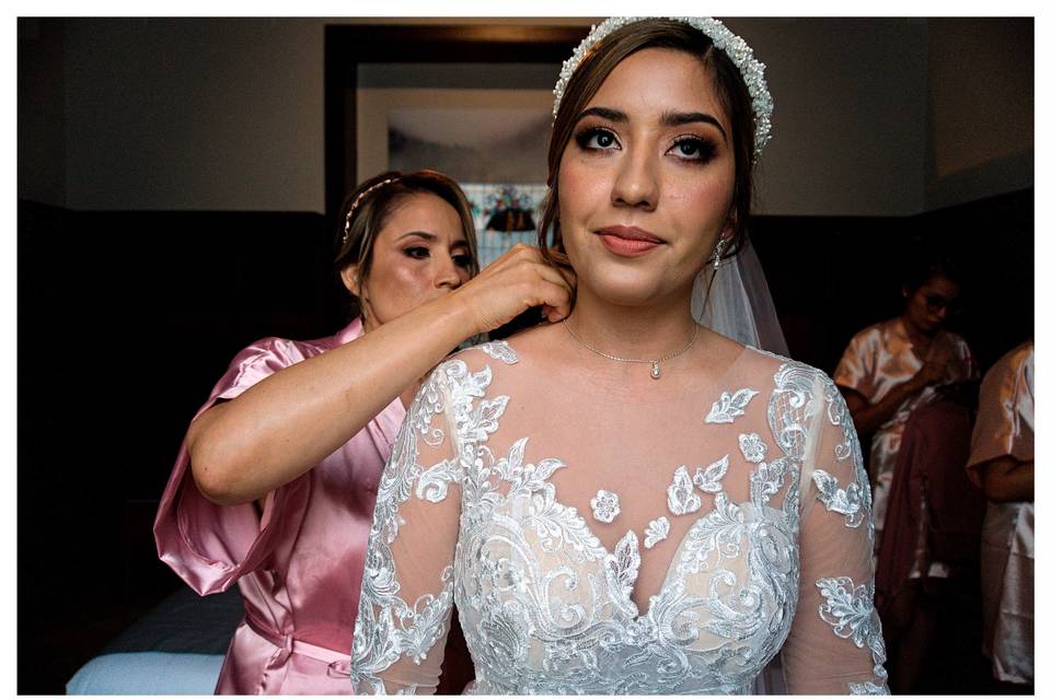 Bride getting ready