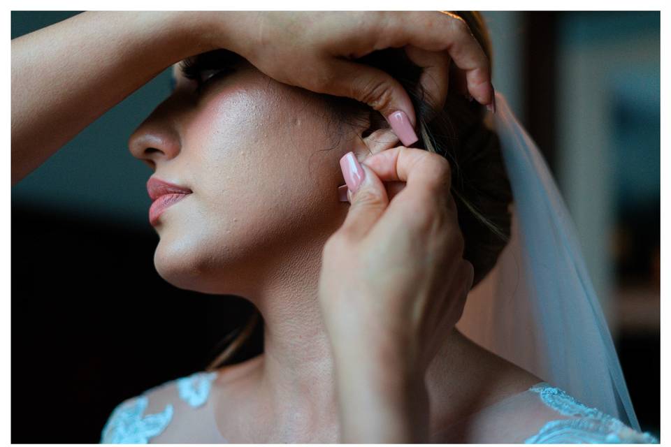 Bride getting ready